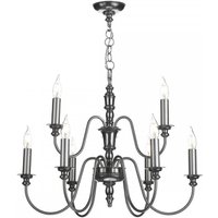 David Hunt Lighting DIC1367 Dickens 9 Light Ceiling Pendant In Pewter - Fitting Only