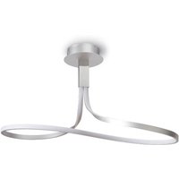 M4980 Nur LED Short Loop Semi Flush Ceiling Light In Silver And Chrome