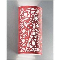 Franklite WB053 Large Up/Down Wall Lighter with Red Shade