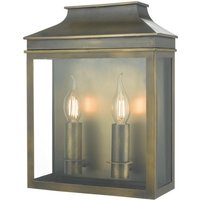 Dar VAP5045 Vapour Two Light Outdoor Wall Light In Brass With Clear Glass