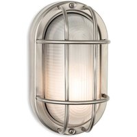 Firstlight 3820ST Lugo Outdoor Bulkhead Wall Light In Stainless Steel With Frosted Glass IP44