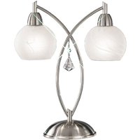 Franklite Thea TL907 2 Light Modern Chrome & Crystal Table Lamp