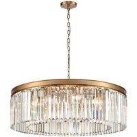 Franklite Perdita 10 Light Ceiling Pendant Light In Aged Brass Finish FL2465-10