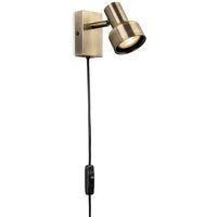 Firstlight 6892AB Plug-in Switched Wall Light In Antique Brass Finish