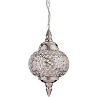 Firstlight 8648CH Taj One Light Ceiling Pendant Light In Chrome With Clear Acrylic Detail