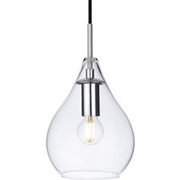 Firstlight 4877CH Omar One Light Ceiling Pendant Light In Chrome With Clear Glass