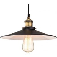 Firstlight 3471BK Empire One Light Ceiling Pendant Light In Black With Antique Brass