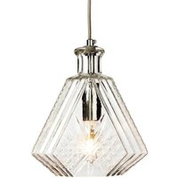 Firstlight 3448CH Decanter One Light Triangular Ceiling Pendant Light In Chrome With Clear Glass