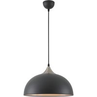 Tetbury 1 Light Ceiling Pendant In Sand Black, Satin Nickel And White