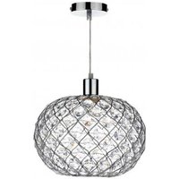 JUA6550 Juanita Small Easy Fit Ceiling Pendant With Chrome Finish - Dia: 280mm