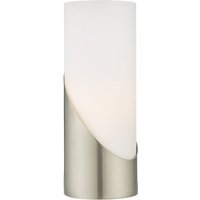 FAR4246 Faris Touch Table Lamp With Satin Nickel Finish And White Opal Glass Shade