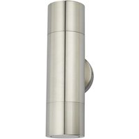 Dar ORT3268 Ortega 2 Light Outdoor Up And Down Wall Light In Aluminium
