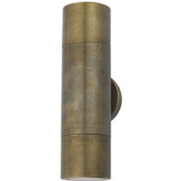 Dar ORT3275 Ortega 2 Light Outdoor Up And Down Wall Light In Brass