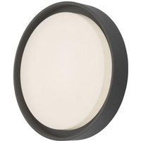 Dar RAL5039 Ralph Outdoor Ceiling/Wall Light In Grey And White - Dia: 250mm