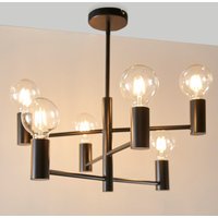 Endon 76502 Studio 6 Light Semi Flush Ceiling Light With Straight Arms In Matt Black