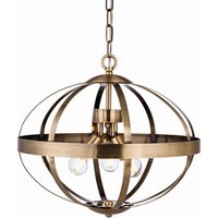 Firstlight 3709AB Healey 3 Light Ceiling Pendant In Antique Brass