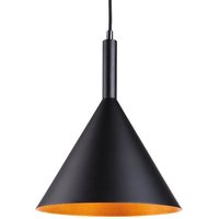 Firstlight 3717BK Everest 1 Light Ceiling Pendant In Black With Gold Inside