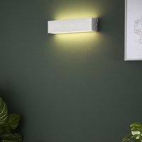 Saxby 46395 Shale Up and Down Wall Light in Brushed Silver Anodised Finish