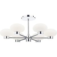 Dar SYS0650 System 6 Light Polished Chrome Flush Ceiling Light