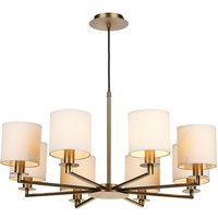 Dar TYL0863 Tyler 8 Light Pendant Ceiling Light In A Rustic Bronze Finish