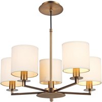 Dar TYL0563 Tyler 5 Light Pendant Ceiling Light In A Rustic Bronze Finish