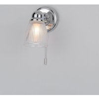 Dar CED0738 Cedric 1 Light Bathroom Wall Light in Polished Nickel IP44
