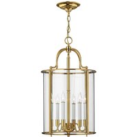 HK-GENTRY-P-L-PB Gentry 6 Light Round Polished Solid Brass Hanging Lantern