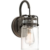 KL-BRINLEY1-OZ Brinley 1 Light Vintage Glass Wall Light in Bronze