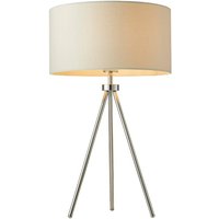 Endon 73144 Tri Tripod Table Lamp in Chrome Finish With Ivory Shade