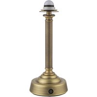Dar Lighting Virgil Rechargeable LED Table Lamp Base In Matt Antique Brass
