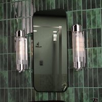 Dar Lighting Tommaso Bathroom Wall Light Polished Nickel and Ribbed Glass IP44