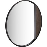 Dar Wisebuys Rasmus Mirror in Mocha Veneer and Matt Black 50cm