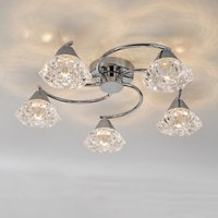 Dar Wisebuys Dilys 5 Light Semi Flush Ceiling Light In Polished Chrome