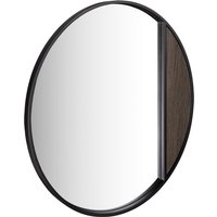 Dar Wisebuys Rasmus Mirror In Mocha Veneer and Matt Black 80cm