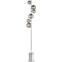 Dar Wisebuys Spiral 6 Light Floor Lamp In Polished Chrome With Smoked Glass