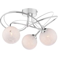 Dar Wisebuys Onawa 3 Light Semi Flush Ceiling Light In Polished Chrome With White Confetti Glass