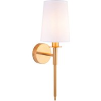 Classic 1 Light Wall Light In Vintage Brass With Vintage White Shade