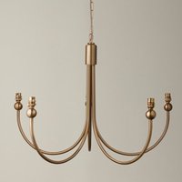 Endon 112152 Santiago 5 Light Ceiling Pendant Light In Brushed Aged Brass Finish