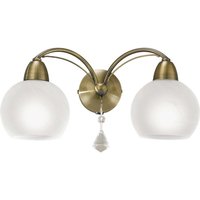 Franklite Thea F2278/2 2 Light Modern Bronze & Crystal Wall Light