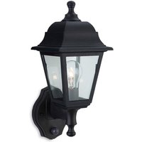 Firstlight 8400BK Oslo Uplight Coastal Wall Lantern With PIR In Black Resin