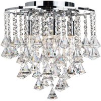 Searchlight 3494-4CC Dorchester 4 Light Crystal Flush Ceiling Light