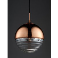 Lights 4 Living 40% Off Endon 68956 Paloma Copper and Clear Ribbed Glass Ceiling Pendant