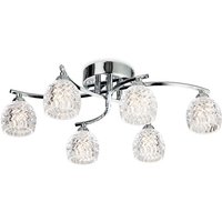 Firstlight 8615CH Maple 6 Light Polished Chrome Flush Ceiling Light