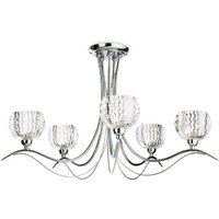 Firstlight 8620CH Blanche 5 Light Semi Flush Ceiling Light in Polished Chrome