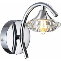 Vegas Modern 1 Light Polished Chrome and Crystal Wall Light