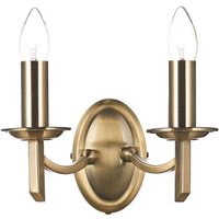 Dar AMB0975 Ambassador Antique Brass Wall Light