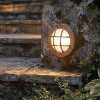 Firstlight 5925BR Nautic Round Wall Light In Brass With Frosted Glass