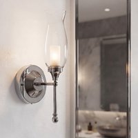 Firstlight 5930CH Aston 1 Light Wall Light In Chrome With Clear Glass Shade