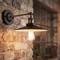 Firstlight 5933BK Ashby 1 Light Wall Light In Black With Antique Brass