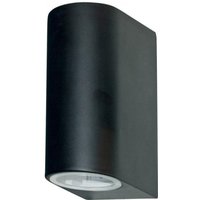 Searchlight 8008-2BK-LED Outdoor 2 Light Wall Light With Fixed Glass Lens In Black